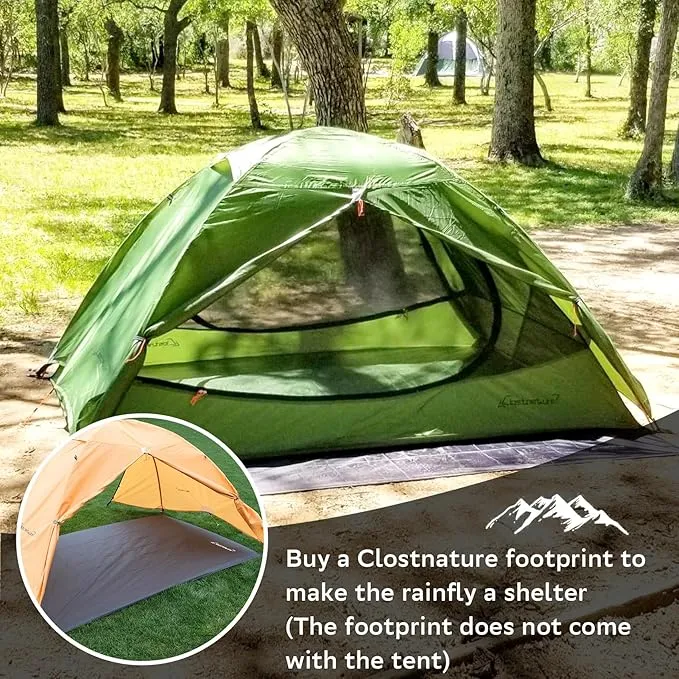 Clostnature Polaris Lightweight Backpacking Tent - 2/3/4 Person Ultralight Waterproof Camping Tent, 3 Season Large Size Easy Setup Tent for Family, Outdoor, Hiking and Mountaineering