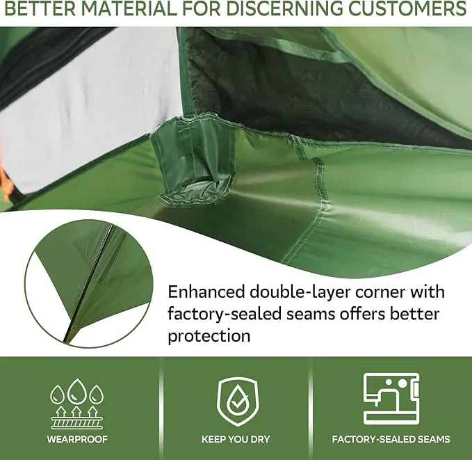 Clostnature Polaris Lightweight Backpacking Tent - 2/3/4 Person Ultralight Waterproof Camping Tent, 3 Season Large Size Easy Setup Tent for Family, Outdoor, Hiking and Mountaineering