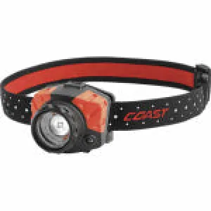 COAST Coast FL85 Headlight, Alkaline Battery, LED Lamp, 615 Lumens, 600 ft Beam Distance, 135 min Run Time, Black
