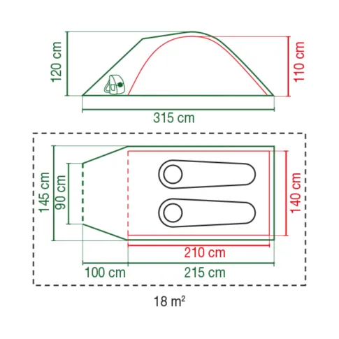 Coleman Darwin Tent - 2 berth Grey