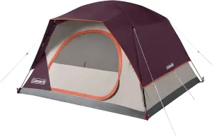 Coleman Skydome Series Camping Tent Weatherproof Tent Includes Pre-Attached Poles Rainfly Carry Bag and Unique Pattern Sets up in 5 Minutes