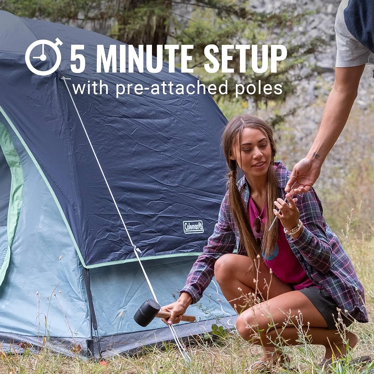 Coleman Skydome Series Camping Tent Weatherproof Tent Includes Pre-Attached Poles Rainfly Carry Bag and Unique Pattern Sets up in 5 Minutes