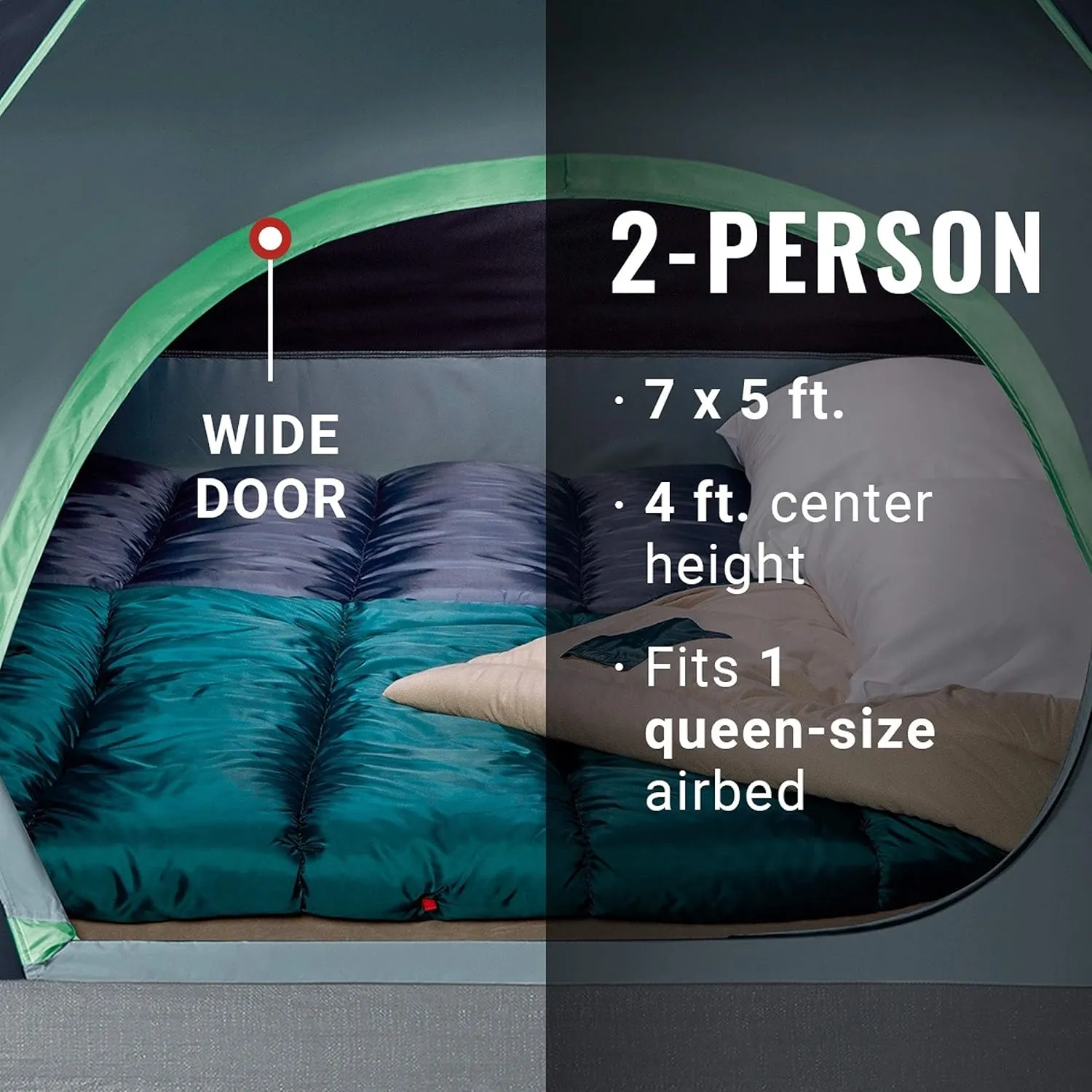 Coleman Skydome Series Camping Tent Weatherproof Tent Includes Pre-Attached Poles Rainfly Carry Bag and Unique Pattern Sets up in 5 Minutes