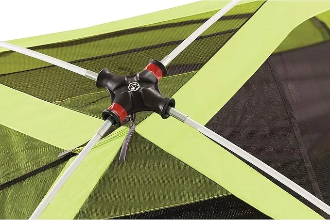 Coleman Steel Creek Fast Pitch Dome Camping Tent with Screened Porch, 6-Person Tent Includes Pre-Attached Poles, Integrated Rainfly, and Screened-In Porch, Sets Up in 7 Minutes