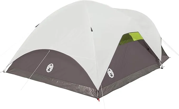 Coleman Steel Creek Fast Pitch Dome Camping Tent with Screened Porch, 6-Person Tent Includes Pre-Attached Poles, Integrated Rainfly, and Screened-In Porch, Sets Up in 7 Minutes
