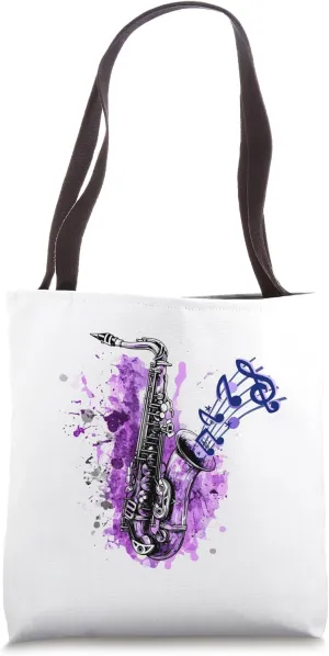 Colorful Saxophone Tote Bag
