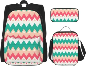 Colour Curve Ripple Chartbackpack 3 Piece Set, Duffel Bag,* Casual Backpack, Girls Boys Backpack For Hiking, School