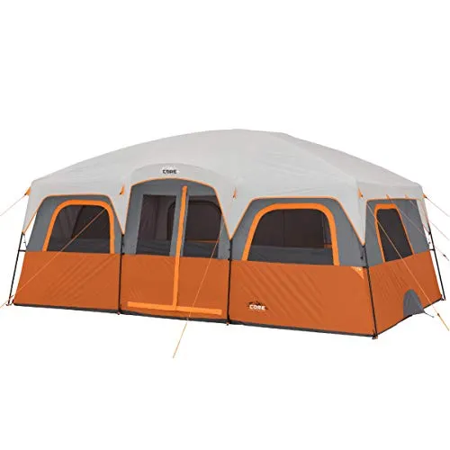 Core 12-Person Multi-Room Camping Tent for Large Familes: Height 8'2",