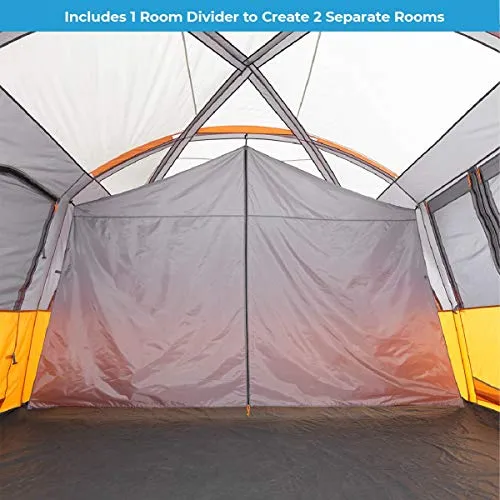 Core 12-Person Multi-Room Camping Tent for Large Familes: Height 8'2",