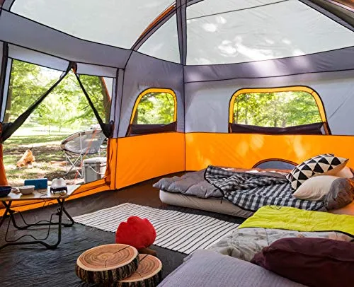 Core 12-Person Multi-Room Camping Tent for Large Familes: Height 8'2",