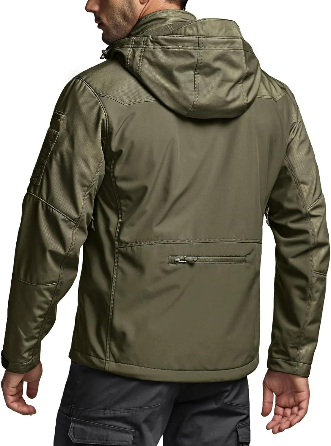 CQR Men's Fleece Lined Tactical Softshell Jackets, Lightweight Water Resistant Hunting Hiking Jacket, Winter Outdoor Jacket