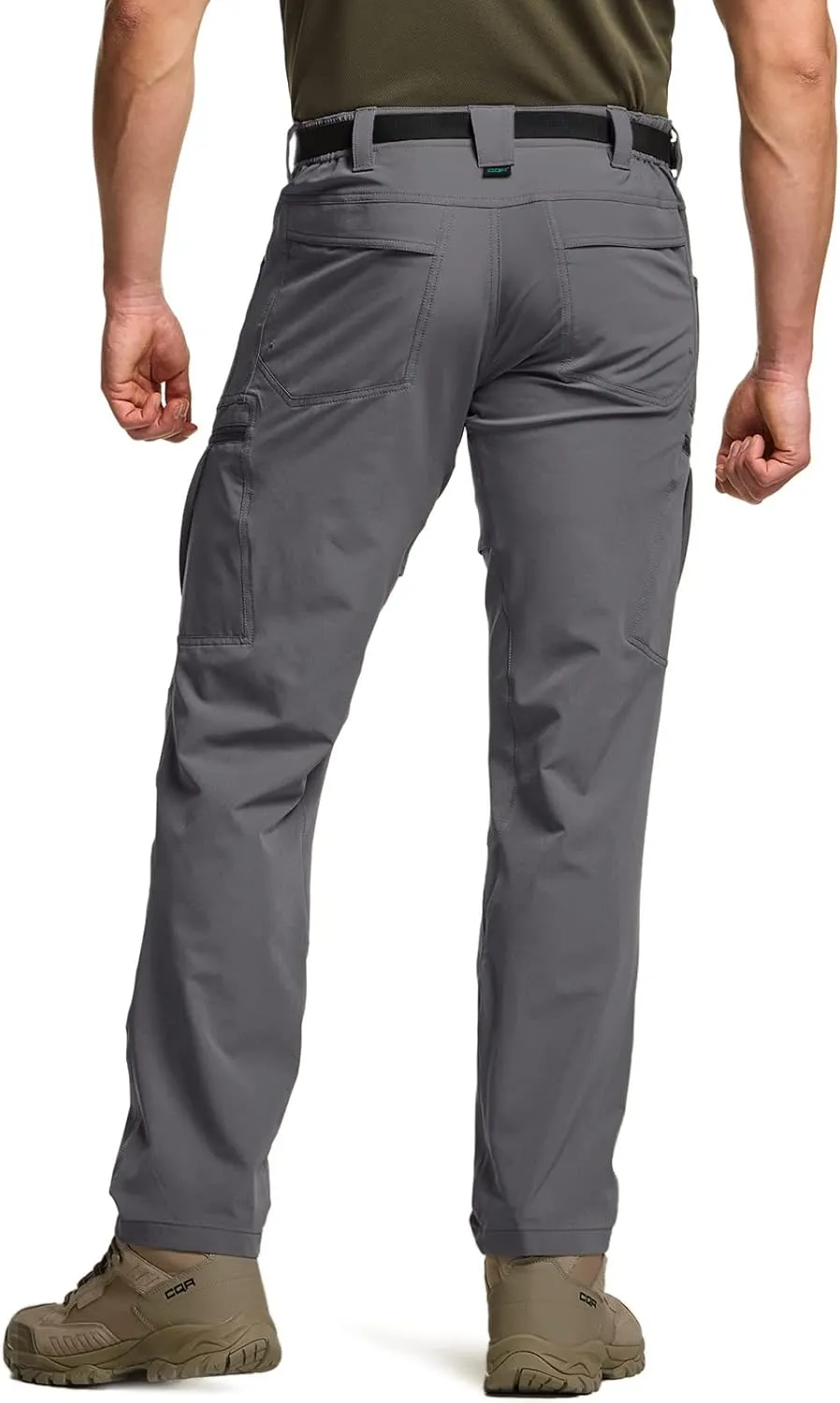 CQR Men's Quick Dry Tactical Pants, Water Resistant Outdoor Pants, Lightweight Stretch Cargo Work Hiking Pants