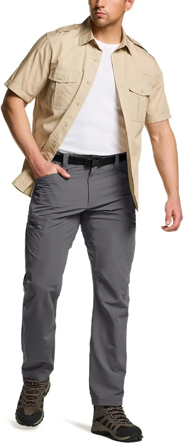 CQR Men's Quick Dry Tactical Pants, Water Resistant Outdoor Pants, Lightweight Stretch Cargo Work Hiking Pants