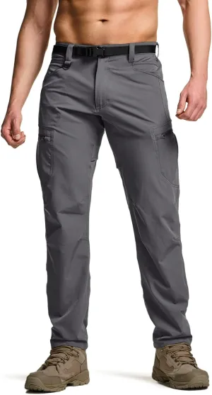 CQR Men's Quick Dry Tactical Pants, Water Resistant Outdoor Pants, Lightweight Stretch Cargo Work Hiking Pants