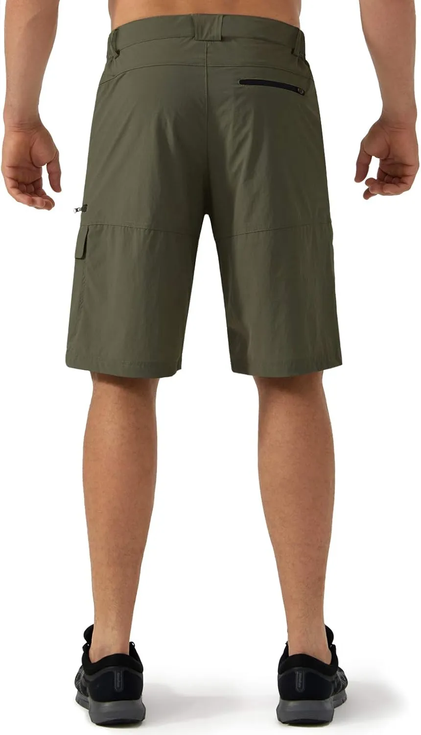 CRYSULLY Men's Hiking Cargo Shorts Outdoor Summer Lightweight Quick Dry Work Casual Shorts with 5 Zipper Pockets