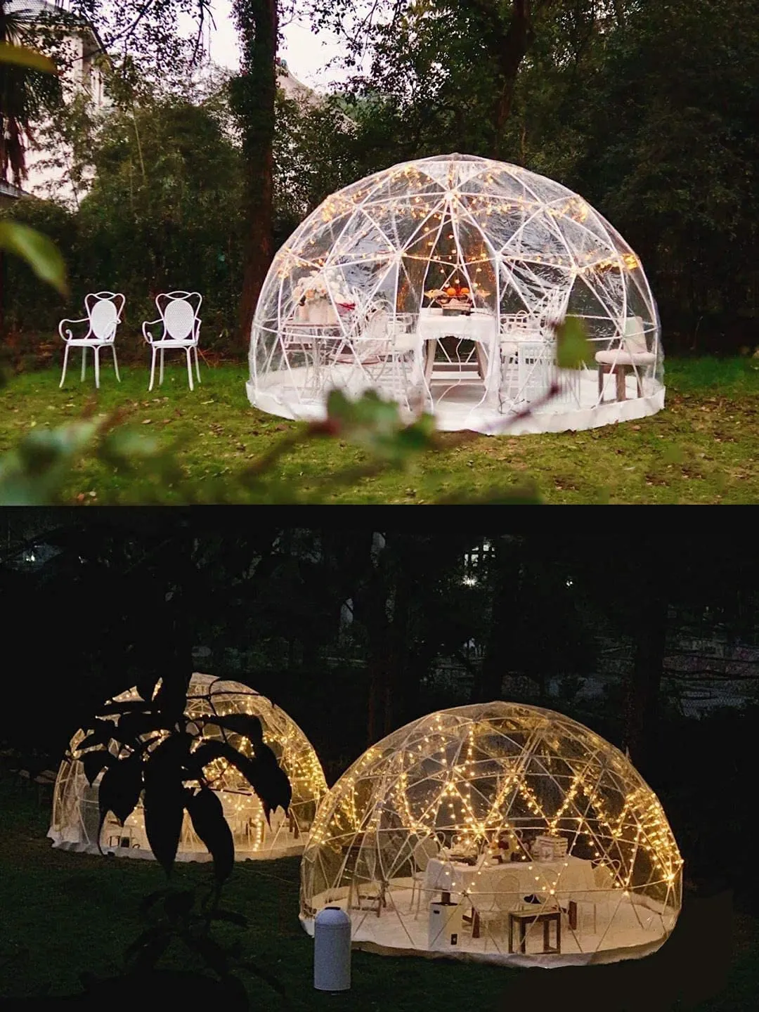 CZGBRO Bubble Tent Dome House Camping 12ft, Garden Outdoor Clear Shelter Geodesic 5-7 Person for Backyard Patios, Canopy Gazebos Screen House Room Lean to Greenhouse