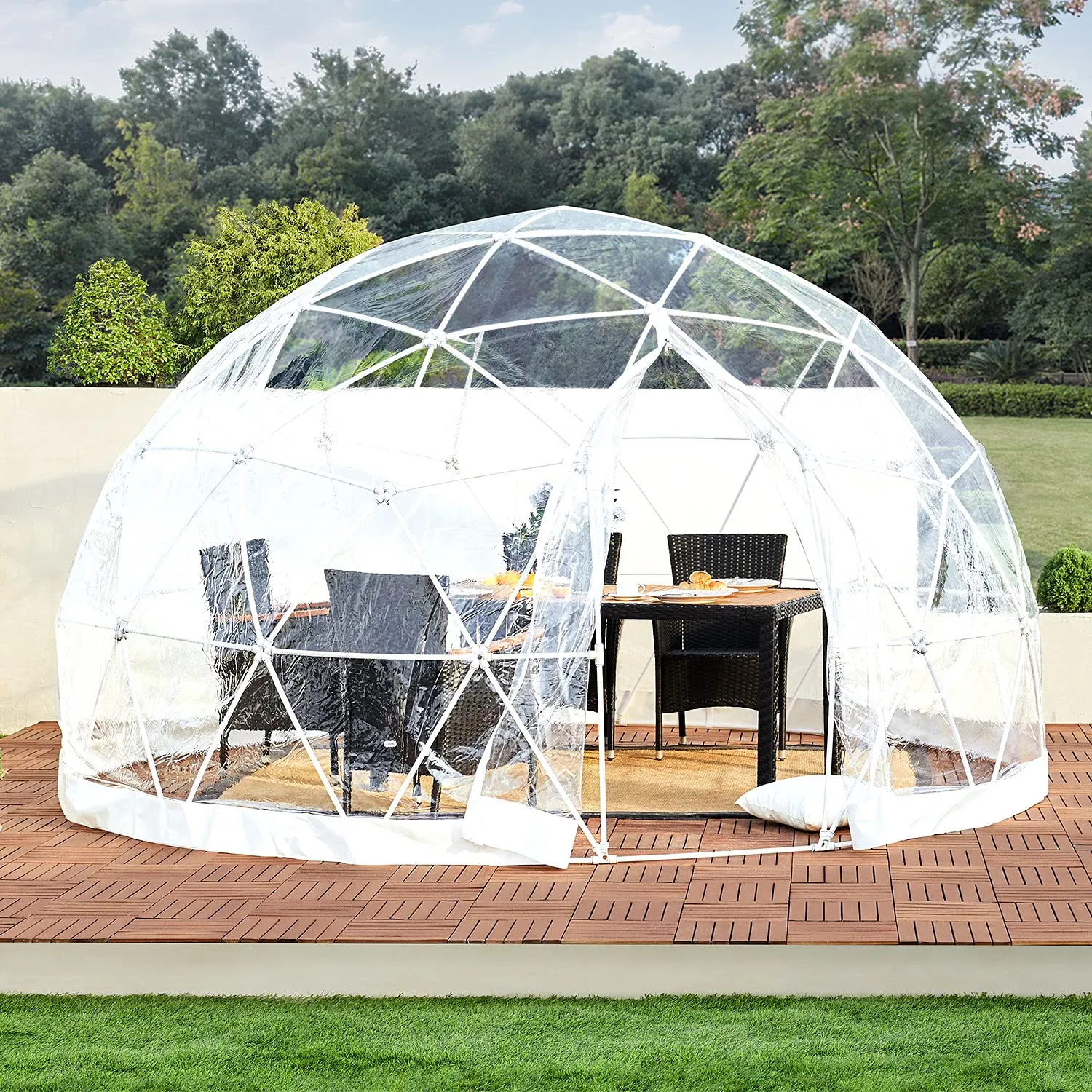 CZGBRO Bubble Tent Dome House Camping 12ft, Garden Outdoor Clear Shelter Geodesic 5-7 Person for Backyard Patios, Canopy Gazebos Screen House Room Lean to Greenhouse