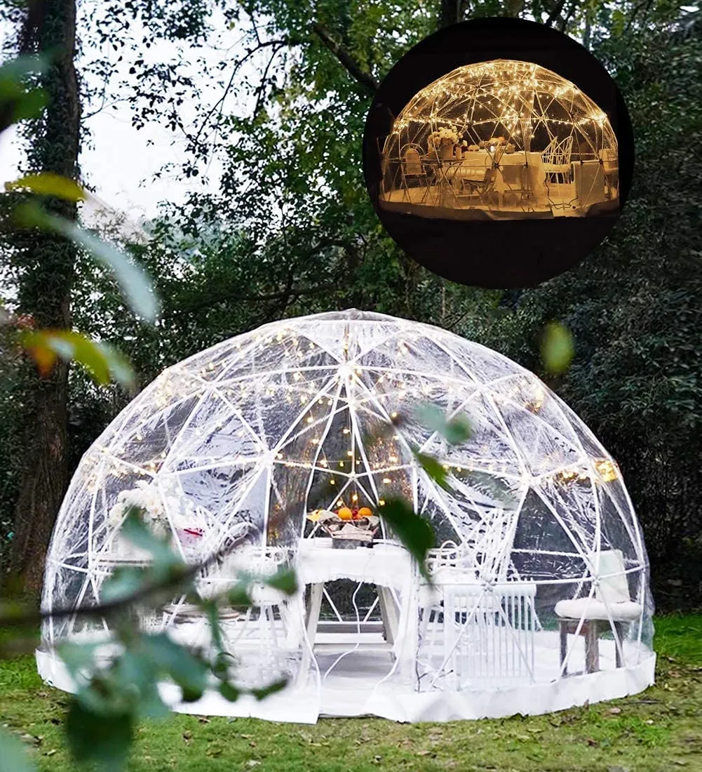 CZGBRO Bubble Tent Dome House Camping 12ft, Garden Outdoor Clear Shelter Geodesic 5-7 Person for Backyard Patios, Canopy Gazebos Screen House Room Lean to Greenhouse
