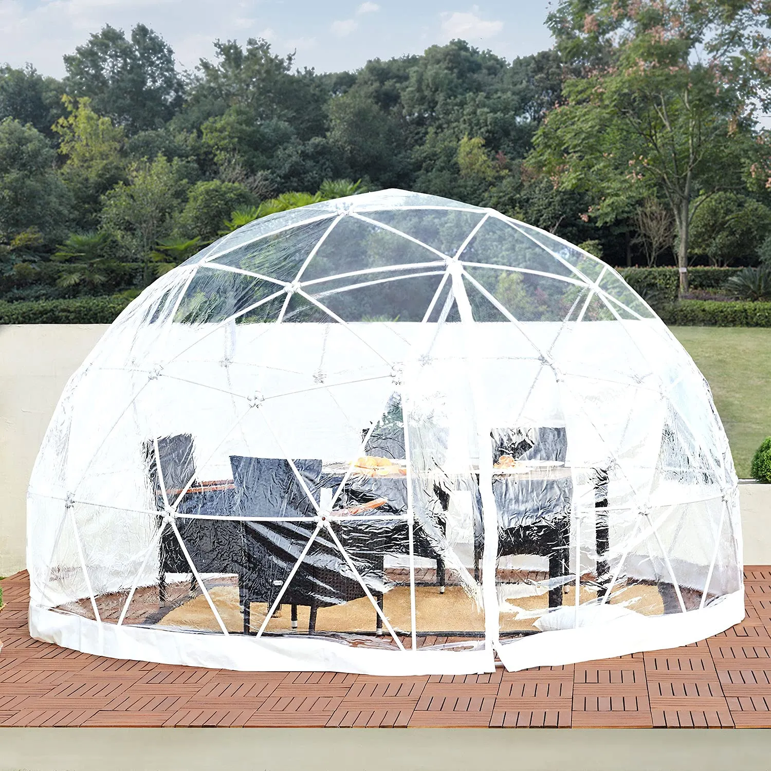 CZGBRO Bubble Tent Dome House Camping 12ft, Garden Outdoor Clear Shelter Geodesic 5-7 Person for Backyard Patios, Canopy Gazebos Screen House Room Lean to Greenhouse