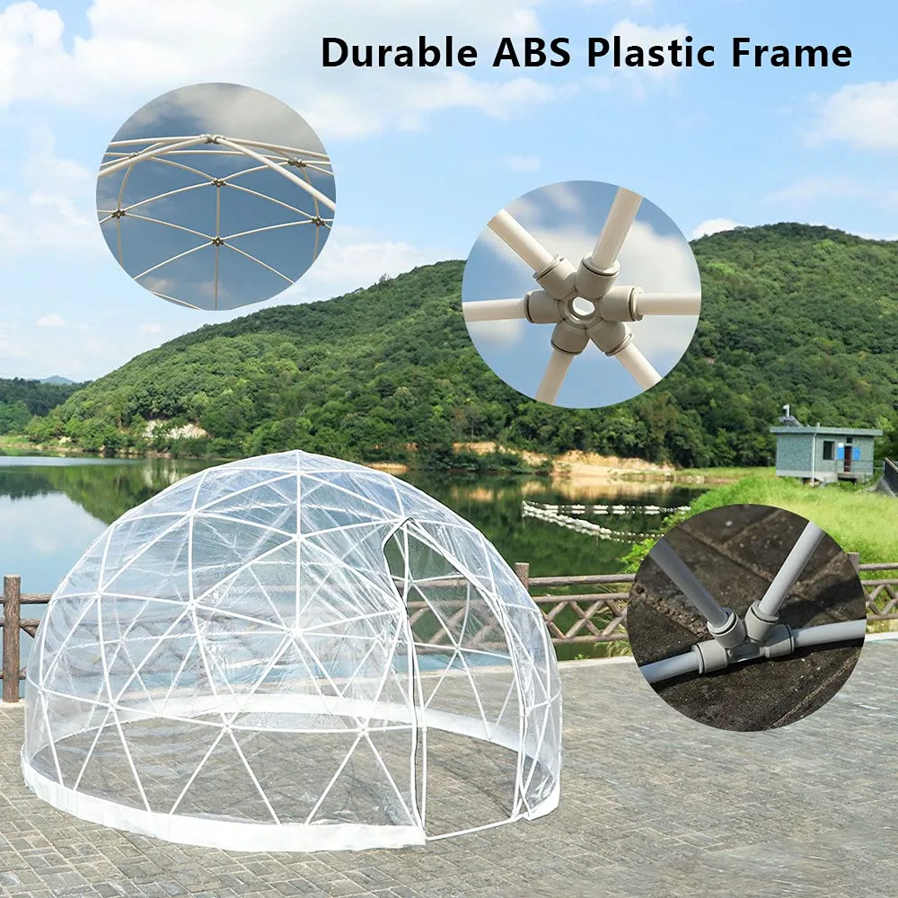 CZGBRO Bubble Tent Dome House Camping 12ft, Garden Outdoor Clear Shelter Geodesic 5-7 Person for Backyard Patios, Canopy Gazebos Screen House Room Lean to Greenhouse