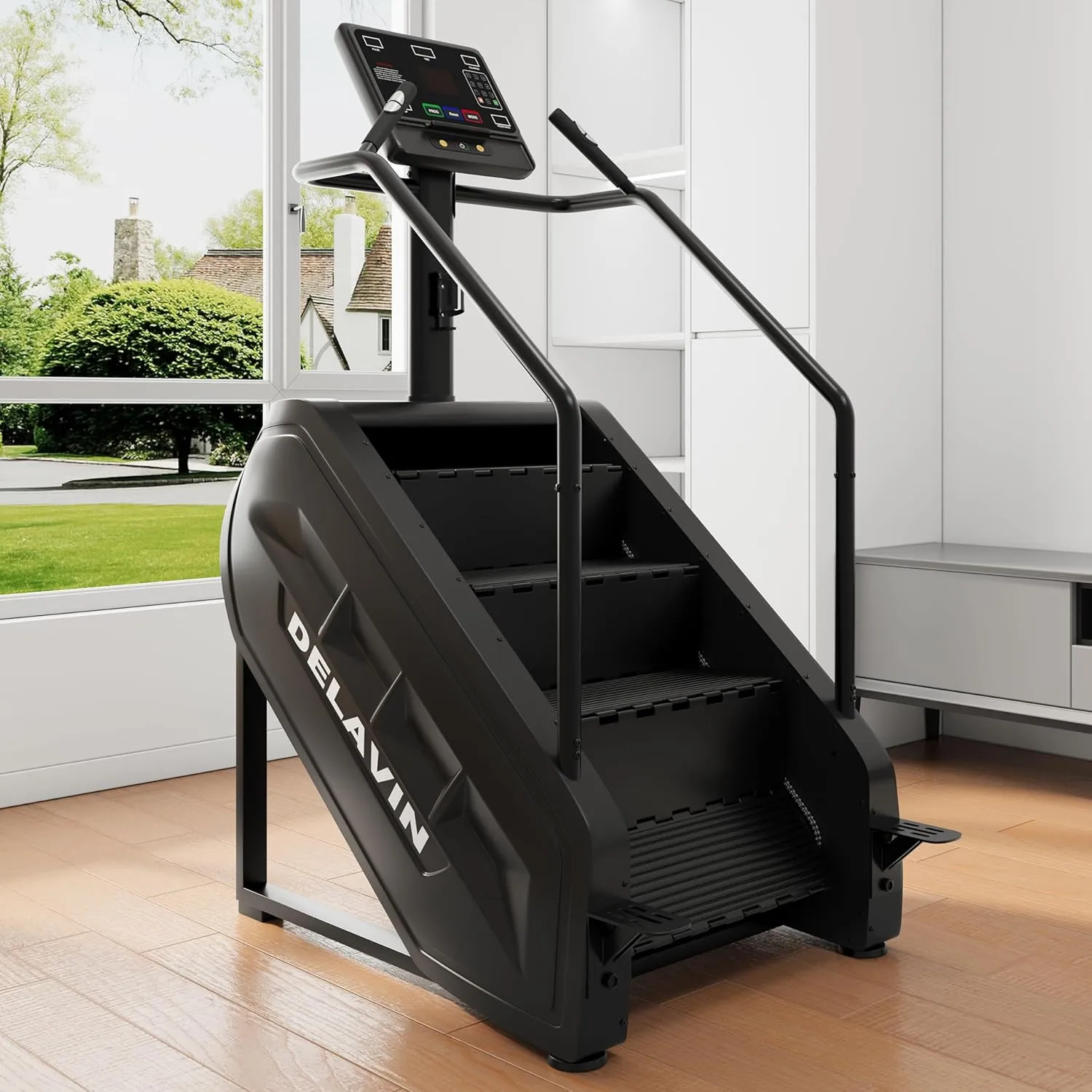 DELAVIN Stair Stepper with LED Screen, Commercial Grade Stepper Machine with 15 Speed Levels, Stepmill Exercise Machine with 440 LBS Capacity, Stair Climber for Cardio and Lower Body Workouts (FBA)