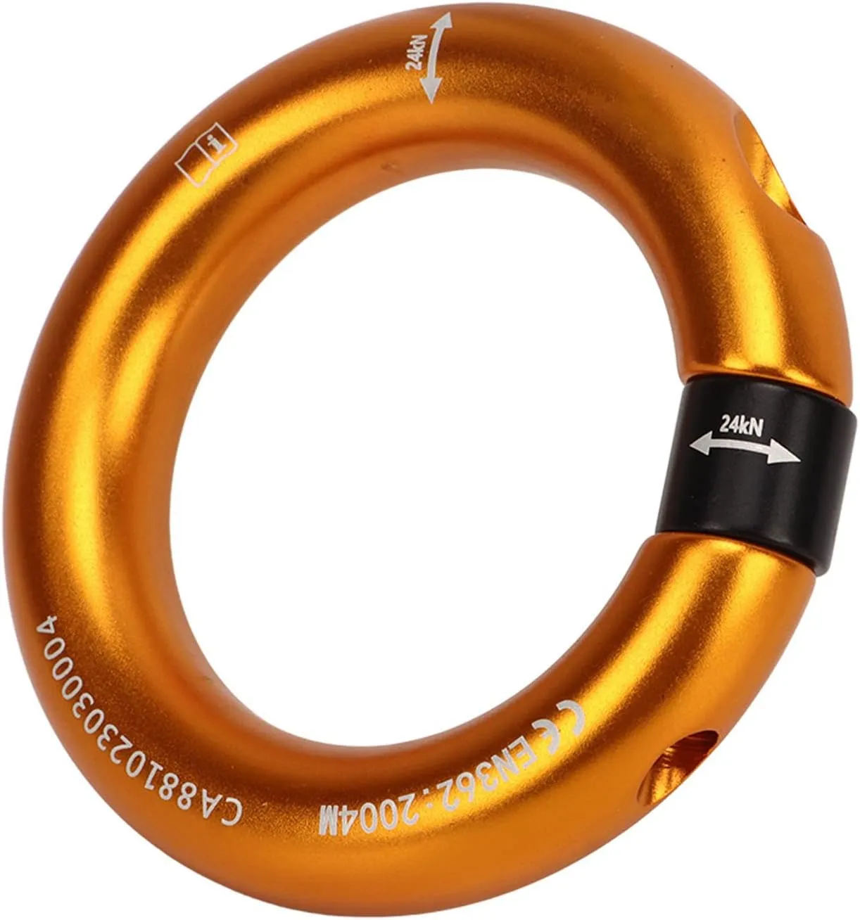 Detachable Rappel 12mm Opening, Aluminium Alloy Climbing Connector Belay for Rock Climbing, Arborist Rescue, High Altitude, with 24KN/2400KG Breaking Force,