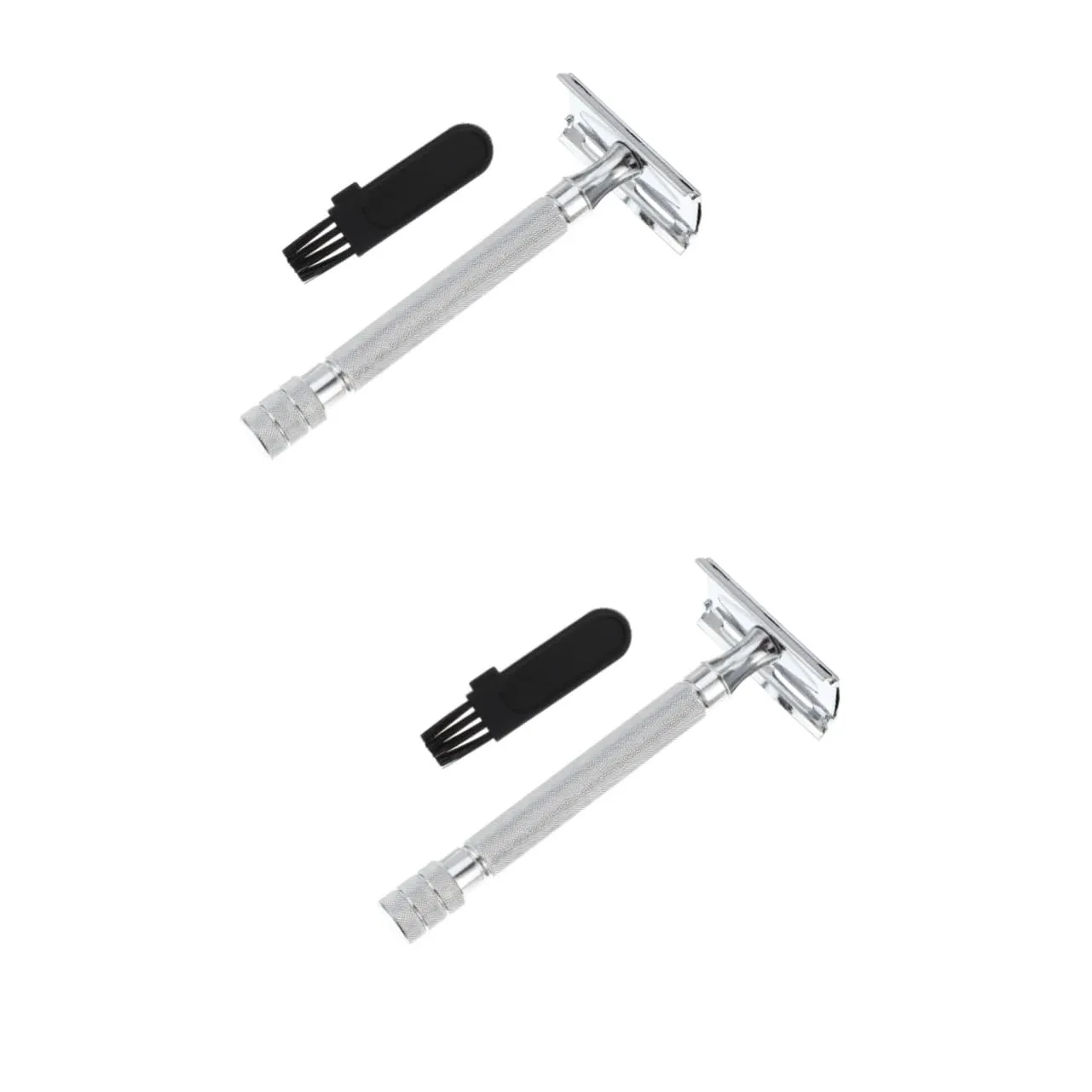 Didiseaon 2pcs Safety Double Blade Premium Reusable for Men Women Comfortable Handle Design for Facial Hair Trimming and Beard Grooming