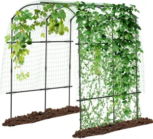 DoCred Tall Garden Arch Trellis for Climbing Plants, 87in Tall Metal Plant Support Trellis Archway for Climbing Vine Vegetable/Fruit/Flower Outdoor Yard Lawn Garden Arch Tunnel Trellis