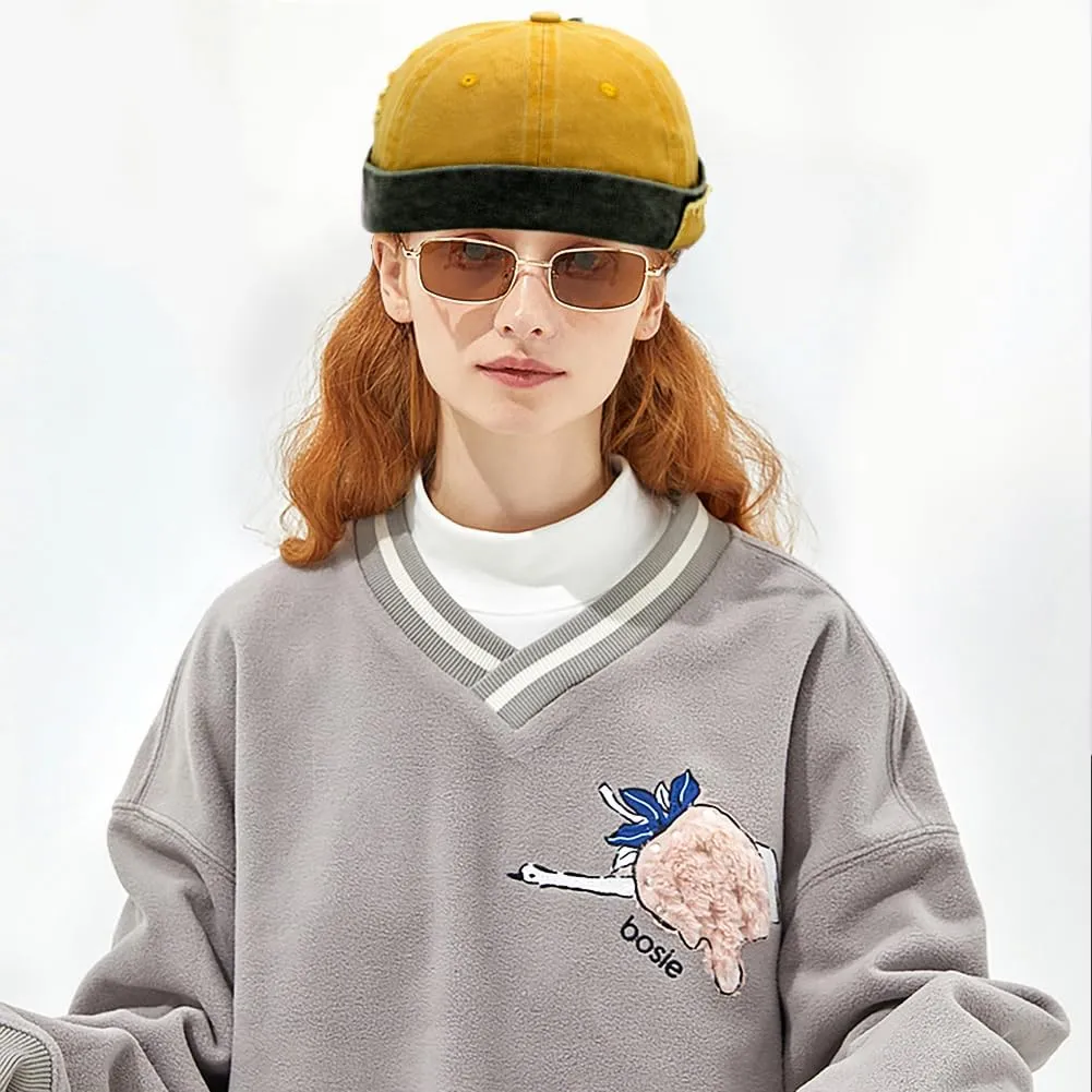 Dome Brimless Hats for Women Men Sailor Docker Beanie Cap Hip Hop Skull Caps