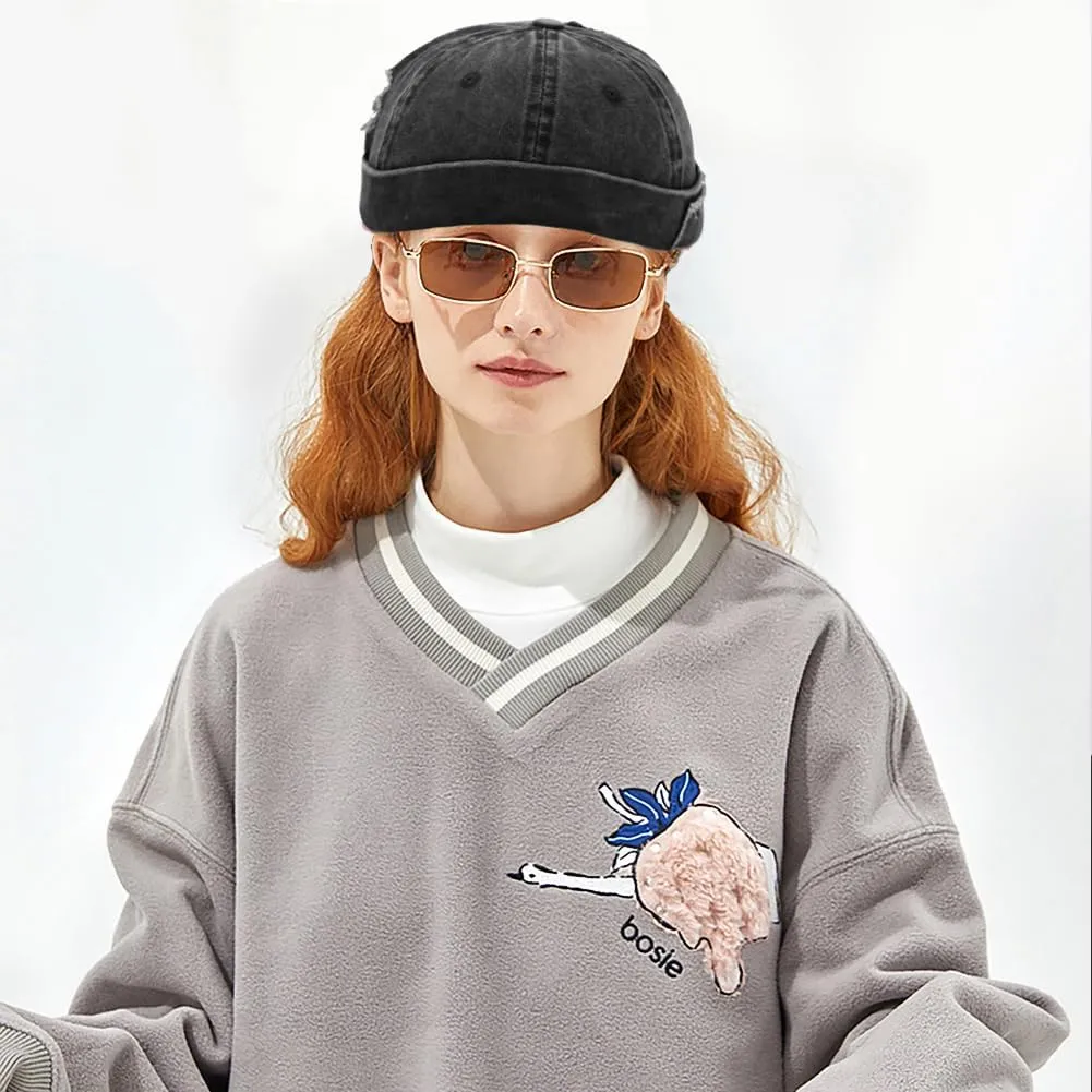 Dome Brimless Hats for Women Men Sailor Docker Beanie Cap Hip Hop Skull Caps