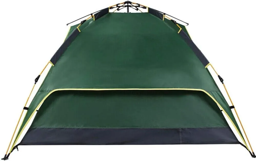 Dome Light Camping Tent Dome Camping Tent Instant Pop Up Tent Sun Shelter 3-4 People Double Doors Portable Tent, 220X190X120CM, Green