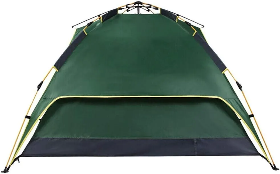 Dome Light Camping Tent Dome Camping Tent Instant Pop Up Tent Sun Shelter 3-4 People Double Doors Portable Tent, 220X190X120CM, Green