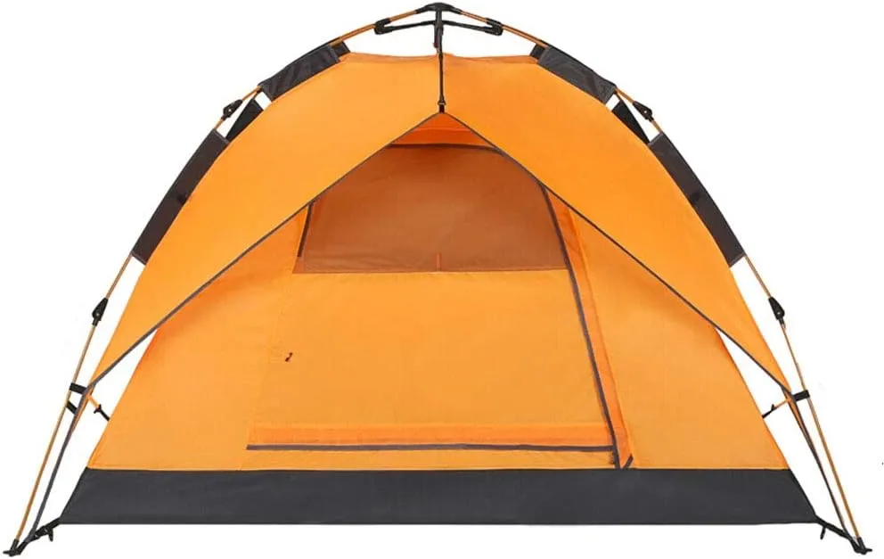 Dome Light Camping Tent Dome Camping Tent Instant Pop Up Tent Sun Shelter 3-4 People Double Doors Portable Tent, 220X190X120CM, Green