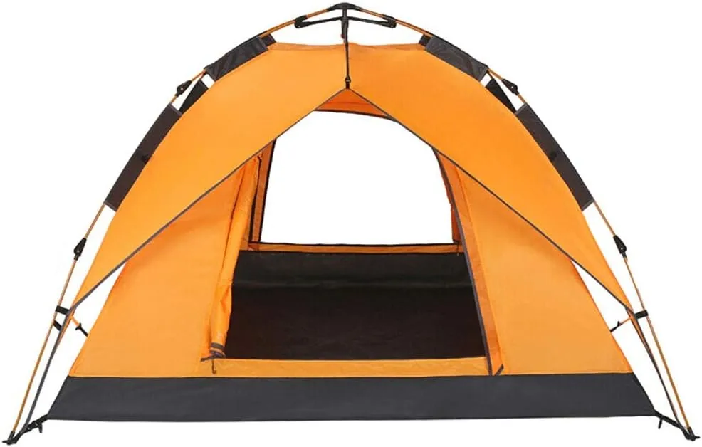 Dome Light Camping Tent Dome Camping Tent Instant Pop Up Tent Sun Shelter 3-4 People Double Doors Portable Tent, 220X190X120CM, Green