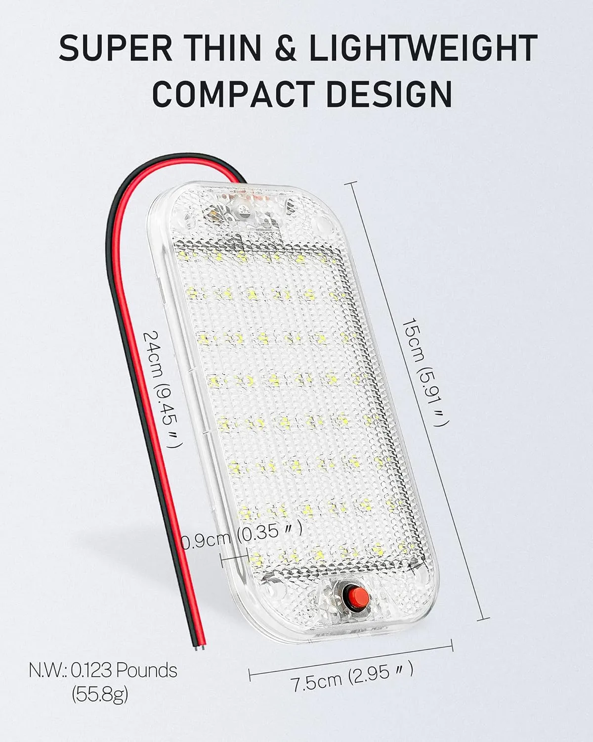 Dome Light for RV Interior, 48LED 800LM Ultra Bright 12 Volt LED White Lights, RV Ceiling Light with Switch Control, Ideal for Car Van Truck Camper Lorry Motorhome Boat(8 Pack)