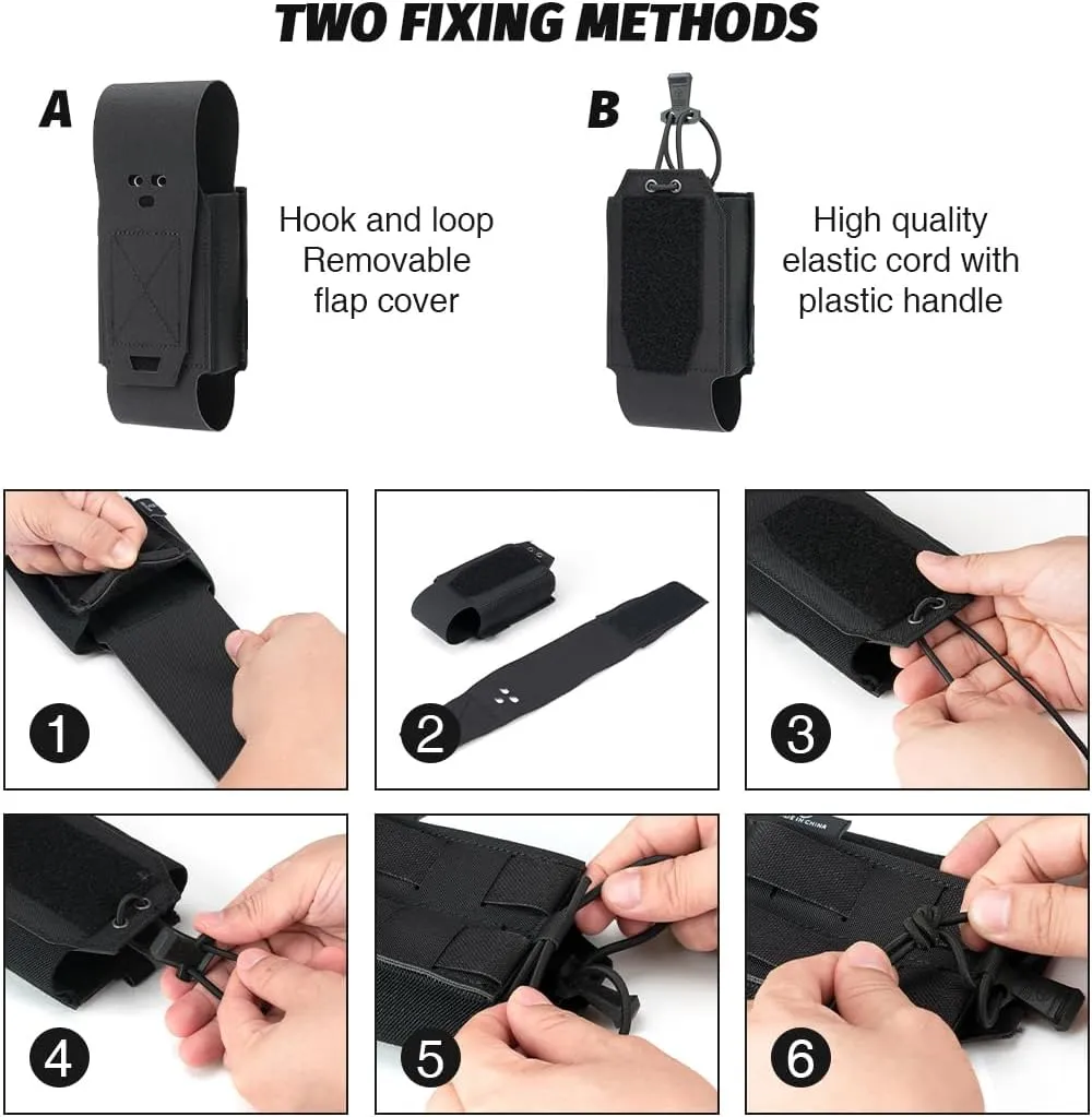 Double 5.56mm Magazine Pouches Elastic Double-Stack Rifle Magazine Carriers Tactical Mag Pouch Single7.62mm Magazine Holster Bag