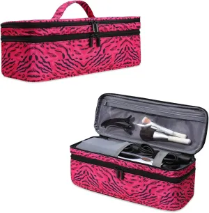 Double-Layer Travel Carrying Case Compatible with Revlon One-Step Hair Dryer Brush/Volumizer/Styler/Shark FlexStyle Attachment Portable Storage Organizer Bag for Hair Tools Travel
