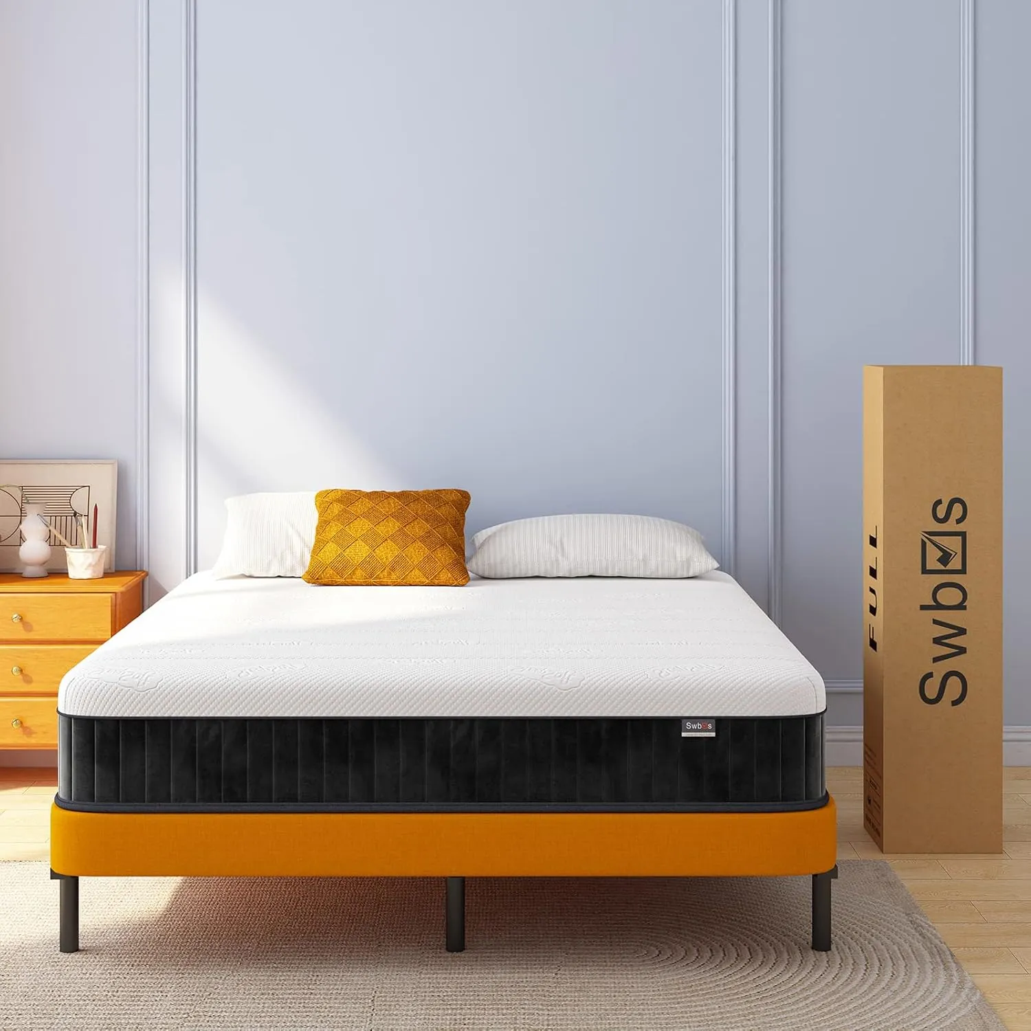 Double Mattress, 12 Inch Hybrid Memory Foam Full Size Mattress, Full Bed in a Box Pressure Relief & Firm