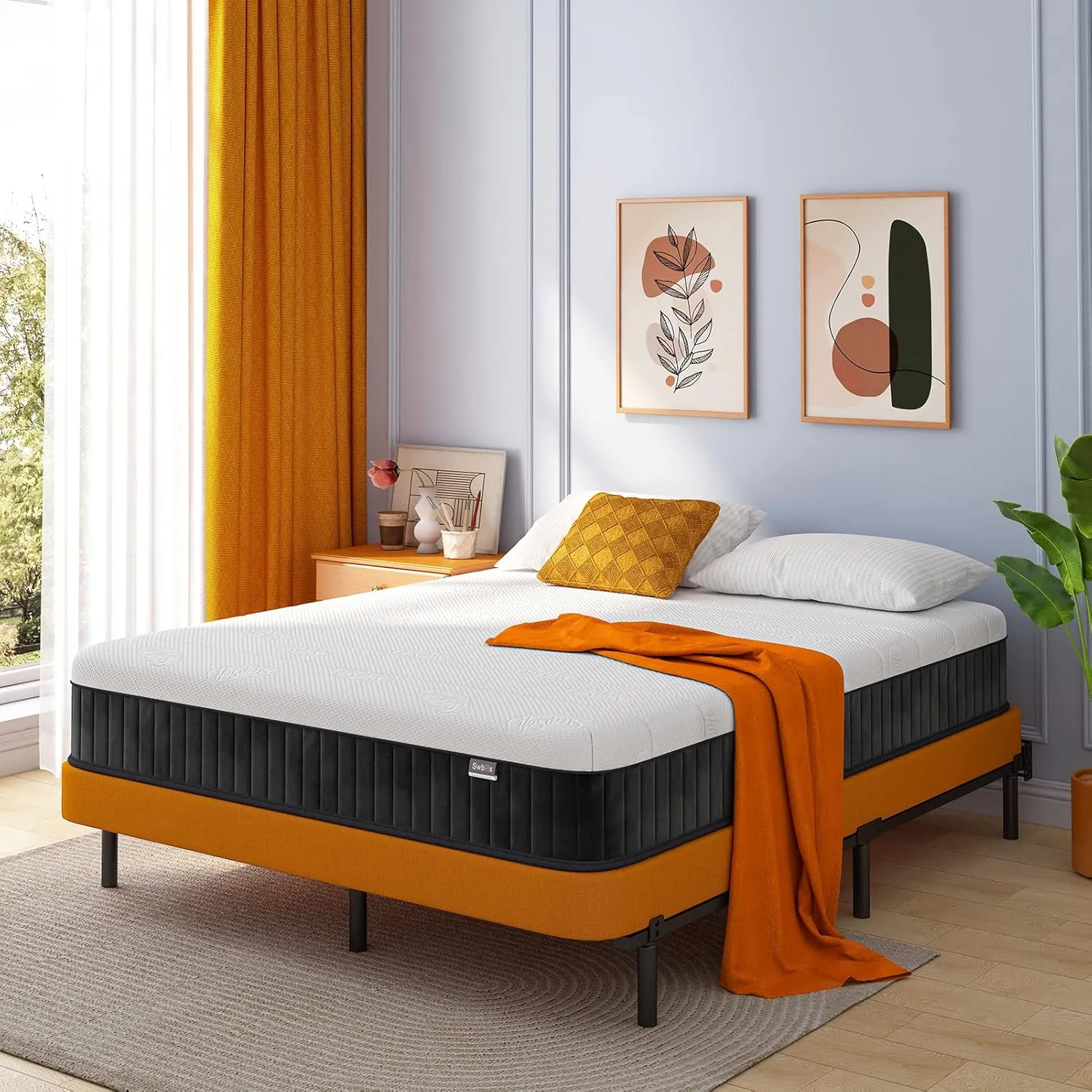 Double Mattress, 12 Inch Hybrid Memory Foam Full Size Mattress, Full Bed in a Box Pressure Relief & Firm