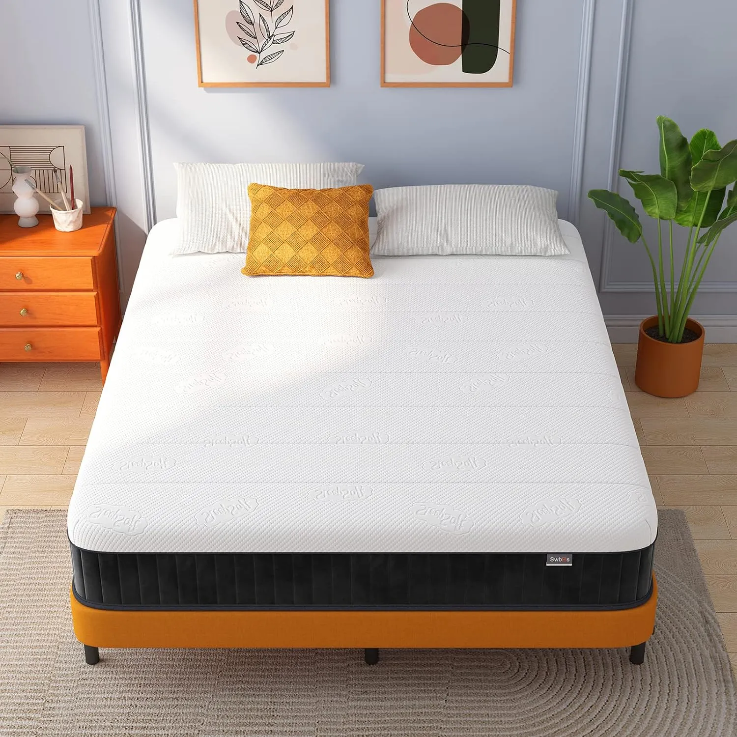 Double Mattress, 12 Inch Hybrid Memory Foam Full Size Mattress, Full Bed in a Box Pressure Relief & Firm