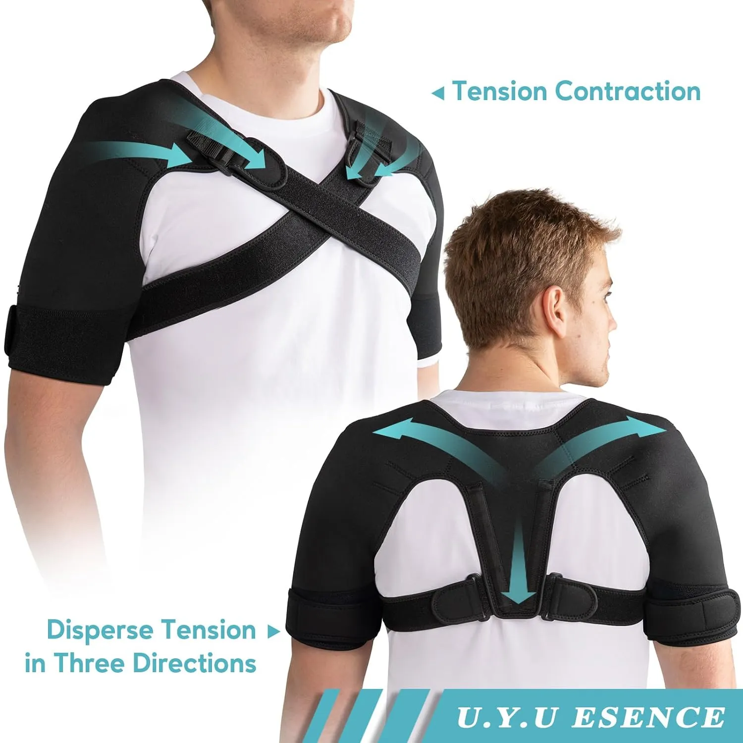 Double Shoulder Brace for Women & Men,Double Support Compression Sleeve for Sleeping,Pain Relief Dual Wrap (XL-Gen2:18"-20.5")