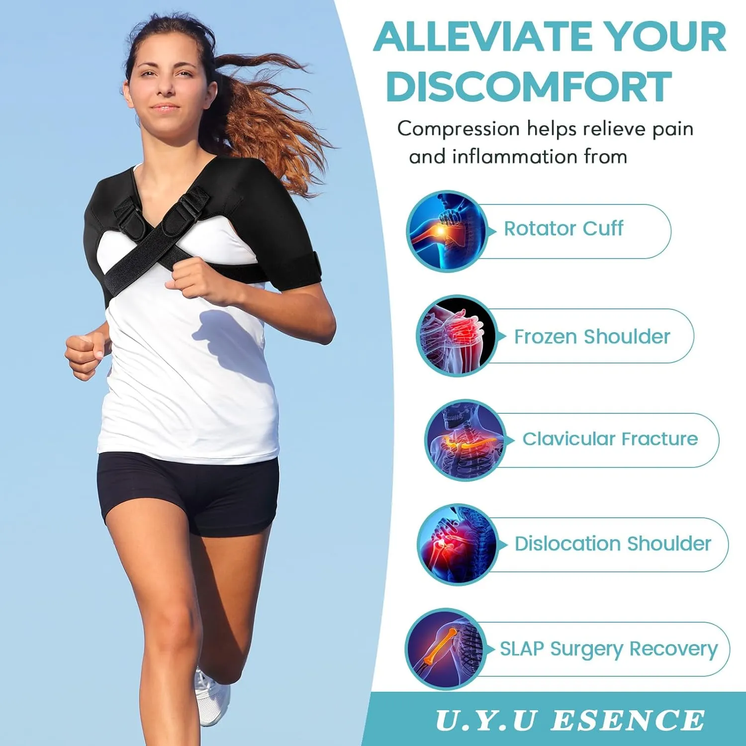 Double Shoulder Brace for Women & Men,Double Support Compression Sleeve for Sleeping,Pain Relief Dual Wrap (XL-Gen2:18"-20.5")