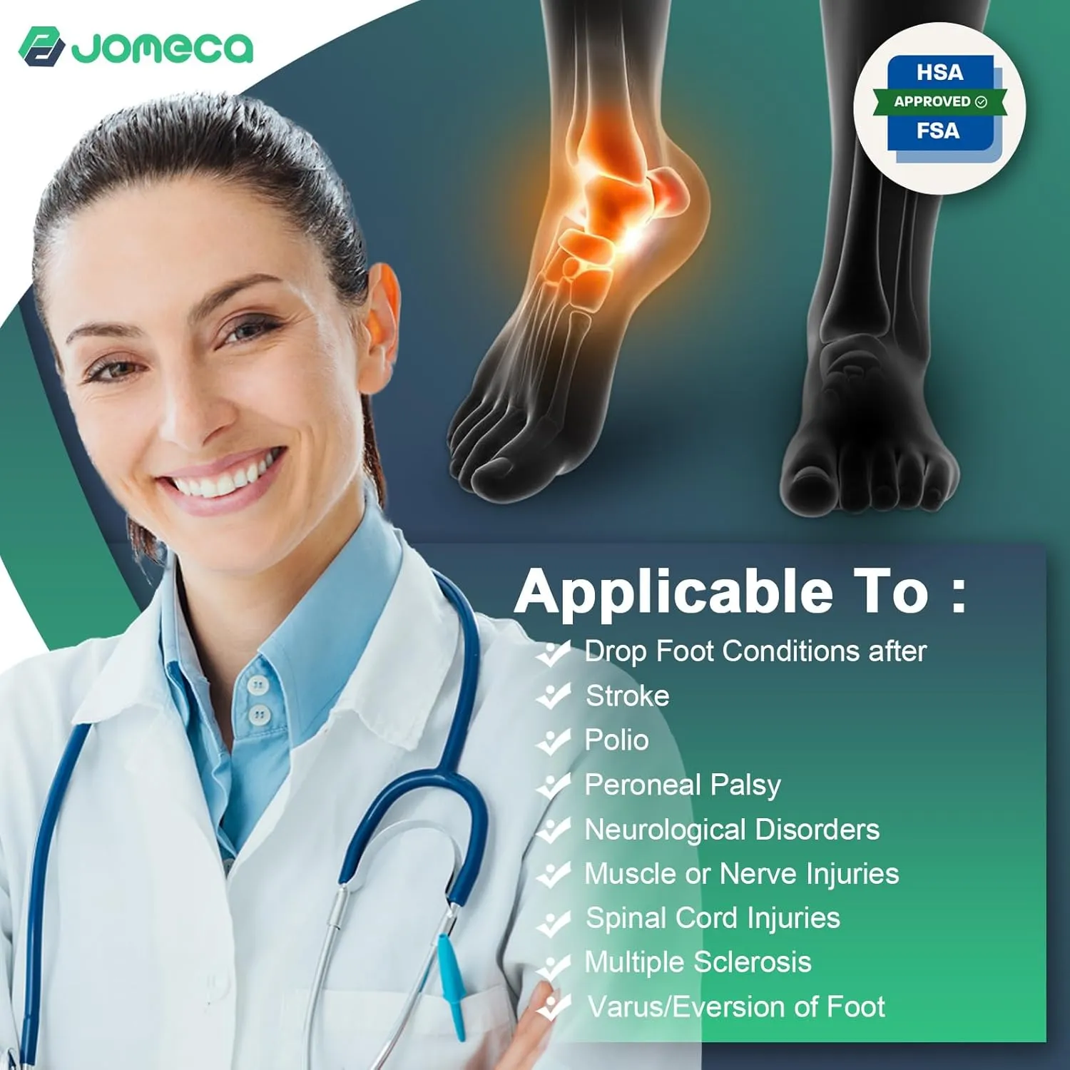 Drop Foot Brace with Arch Support, Adjustable AFO Foot Orthosis Brace for Walking, Relieve the Instability of Lower Limbs by MS, TBI, Stroke, Cerebral Palsy, Fracture FSA or HSA Eligible (Right, X-Large)