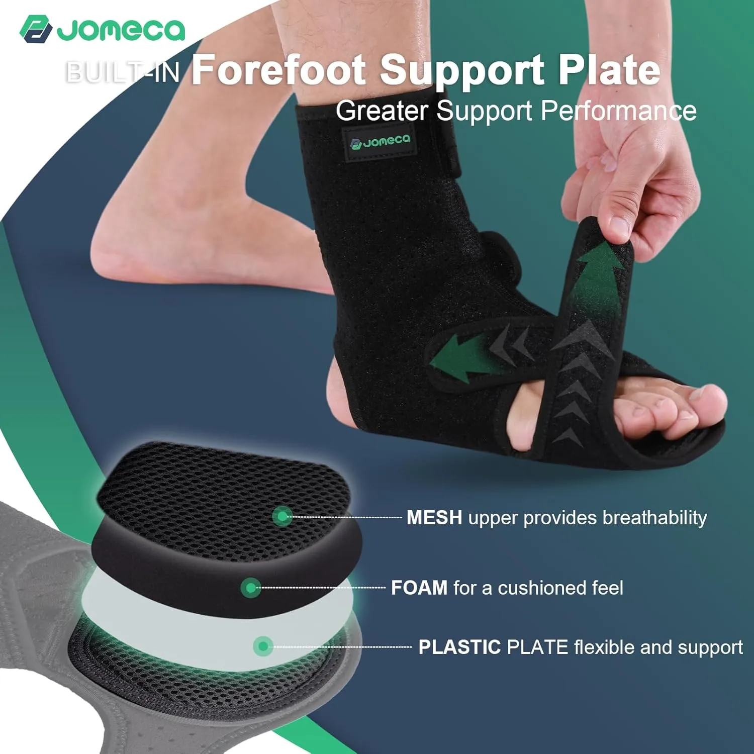 Drop Foot Brace with Arch Support, Medical Grade Adjustable AFO & Foot Orthosis Brace for Walking, Relieve the Instability of Lower Limbs by MS, TBI, Stroke, Cerebral Palsy, Fracture (Left, Medium)
