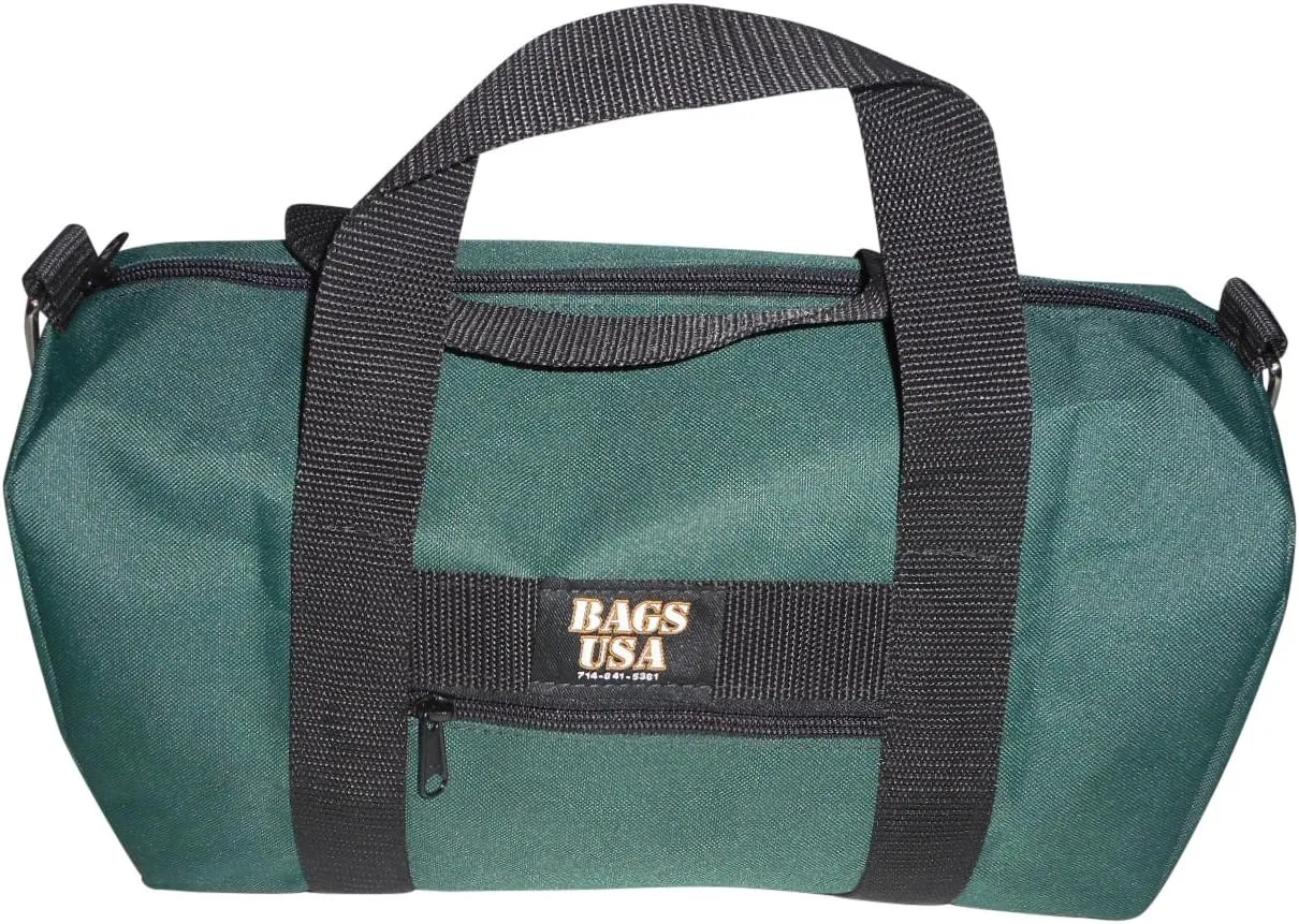 Duffle BAG/Gym Bag, Sport Bag with Front Zipper Pocket, Made In USA. (Forest Green)