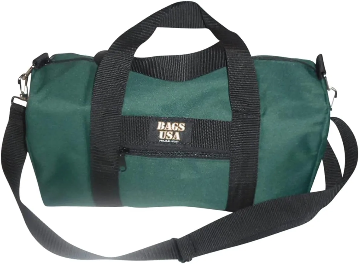 Duffle BAG/Gym Bag, Sport Bag with Front Zipper Pocket, Made In USA. (Forest Green)