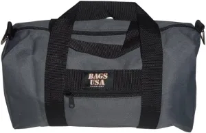 Duffle BAG/Gym Bag,Small Canvas Bag with Front Pocket, Made In USA. (Gray)