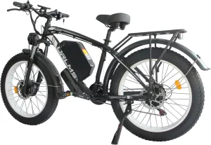 Electric Bike for Adults, 24''x 4'' Fat Tire 3000W Peak Dual Motor Ebike, 80 Miles Up to 100 MPH Electric Mountain Bike with 60V 25Ah Removable Battery, Fenders, Lockable Suspension Fork, 7-Speed