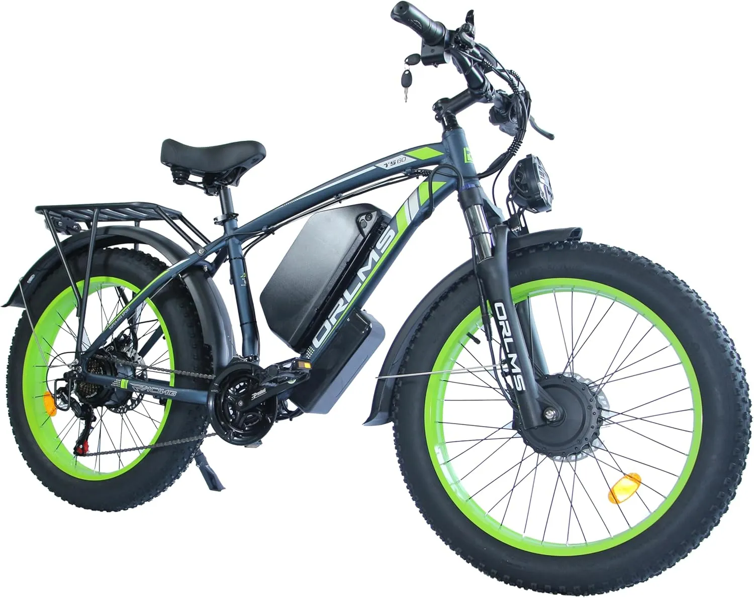 Electric Bike for Adults, 24''x 4'' Fat Tire 3000W Peak Dual Motor Ebike, Up to 80 Miles 100 MPH Electric Mountain Bike with 60V 25Ah Removable Battery, Fenders, Lockable Suspension Fork, 7-Speed
