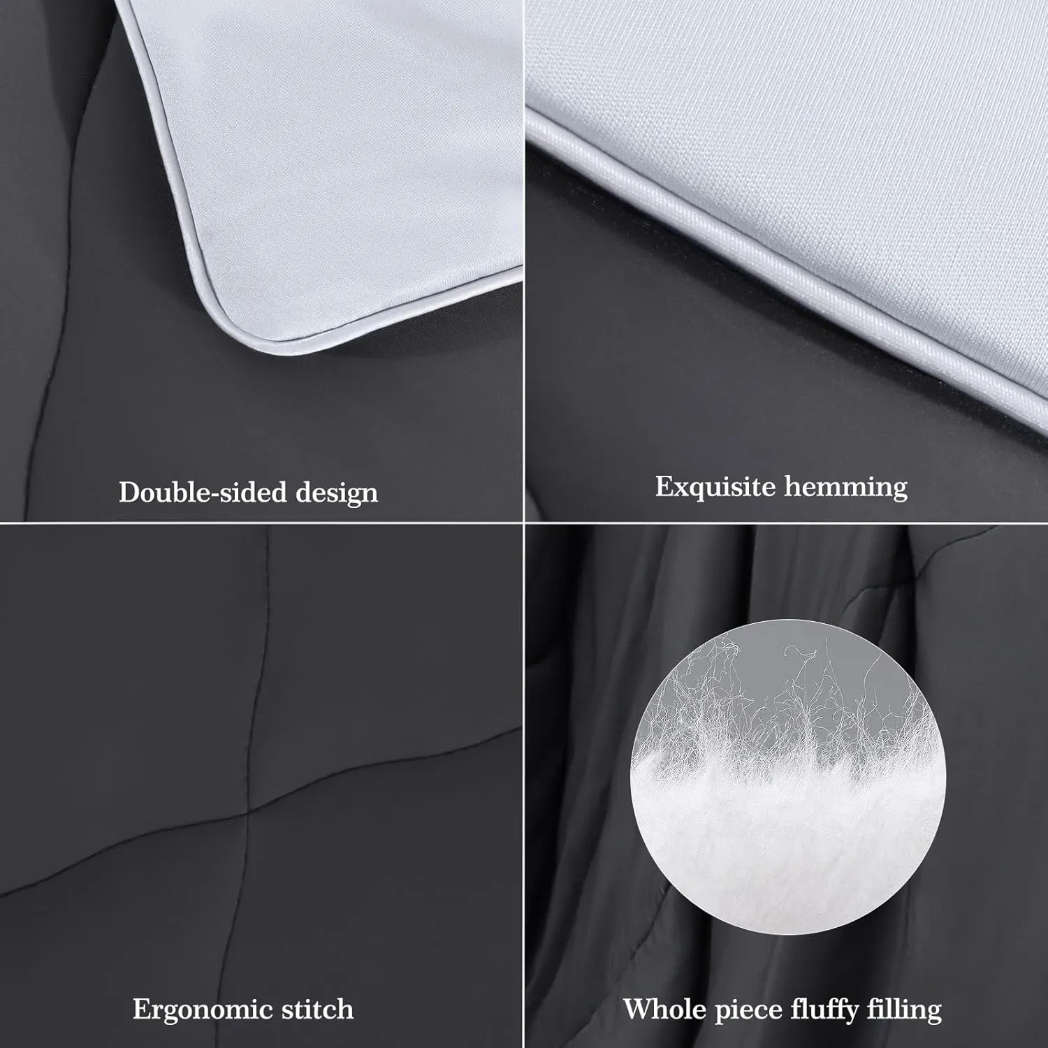 Elegear Cooling Comforter King Absorbs Body Heat to Keep Cool, Cooling Blanket for Hot Sleepers Japanese Arc-Chill 3.0 Cool Tech Fabric Summer Comforter Hypo-Allergenic Cooling Quilt - Black/Gray